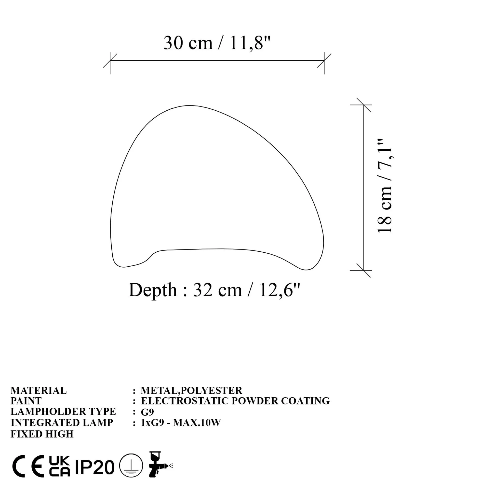 Applique blanche design organique 30 cm NOXIS