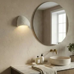 Applique blanche design organique 27 cm NOXIS