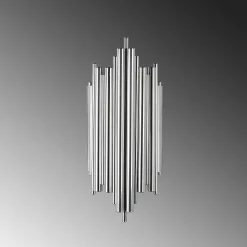 Applique design argent, structure graphique H. 50 cm SFAX
