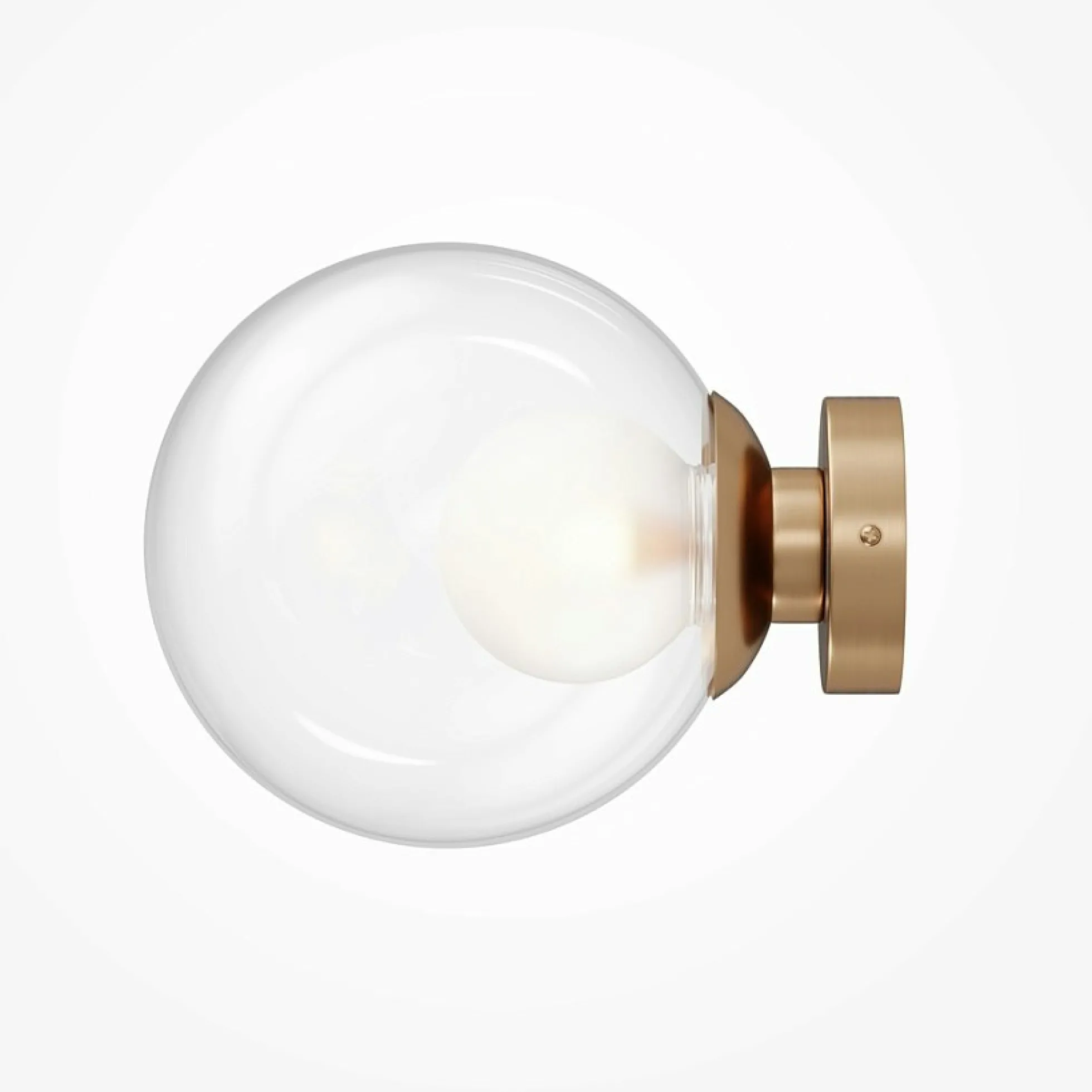 Applique globe en verre avec base or mat, 20 cm DELTONA