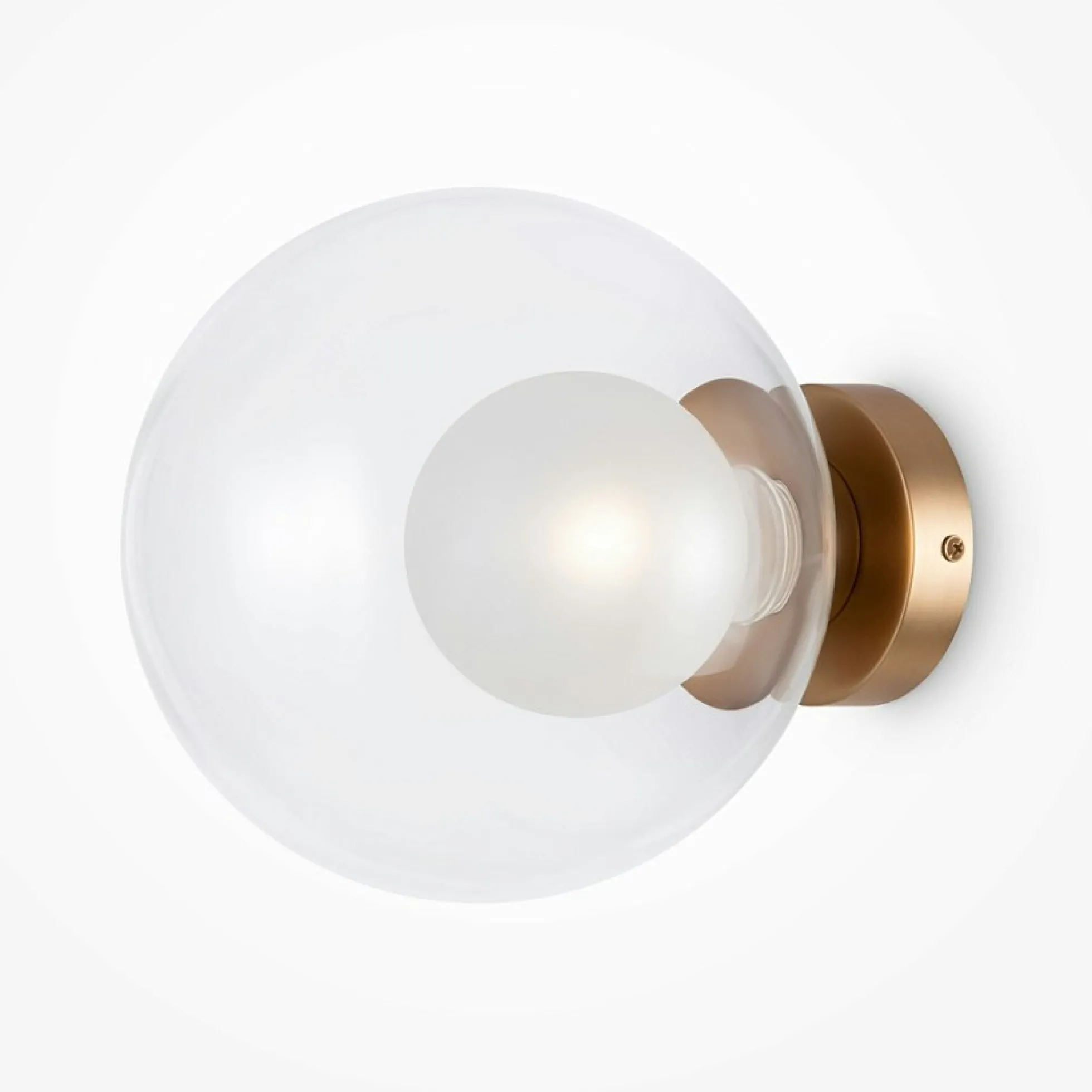 Applique globe en verre avec base or mat, 20 cm DELTONA