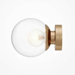 Applique globe en verre avec base or mat, 15 cm DELTONA