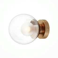 Applique globe en verre avec base or mat, 15 cm DELTONA