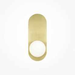 Applique globe en verre avec support doré, style design MESA