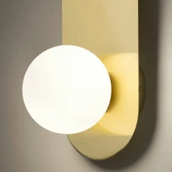 Applique globe en verre avec support doré, style design MESA