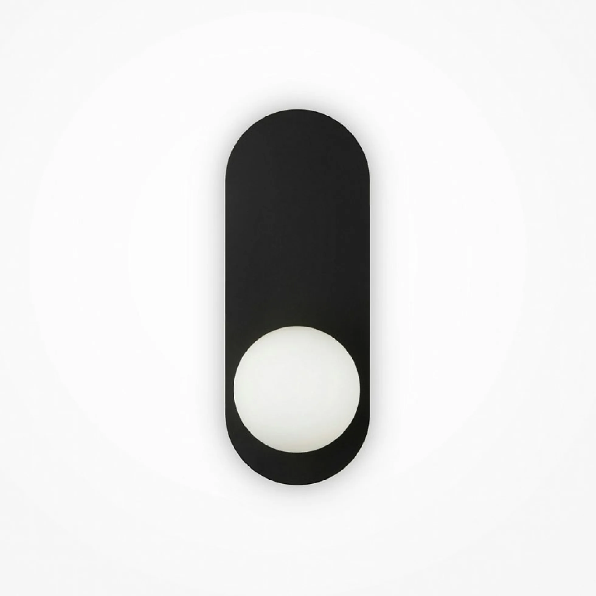 Applique globe en verre avec support noir, style design MESA