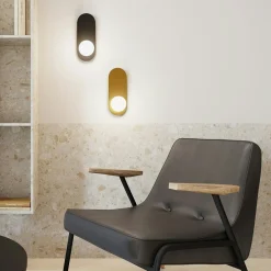 Applique globe en verre avec support noir, style design MESA