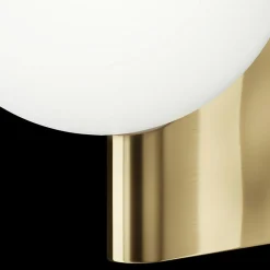 Applique globe en verre sur base verticale dorée MESA