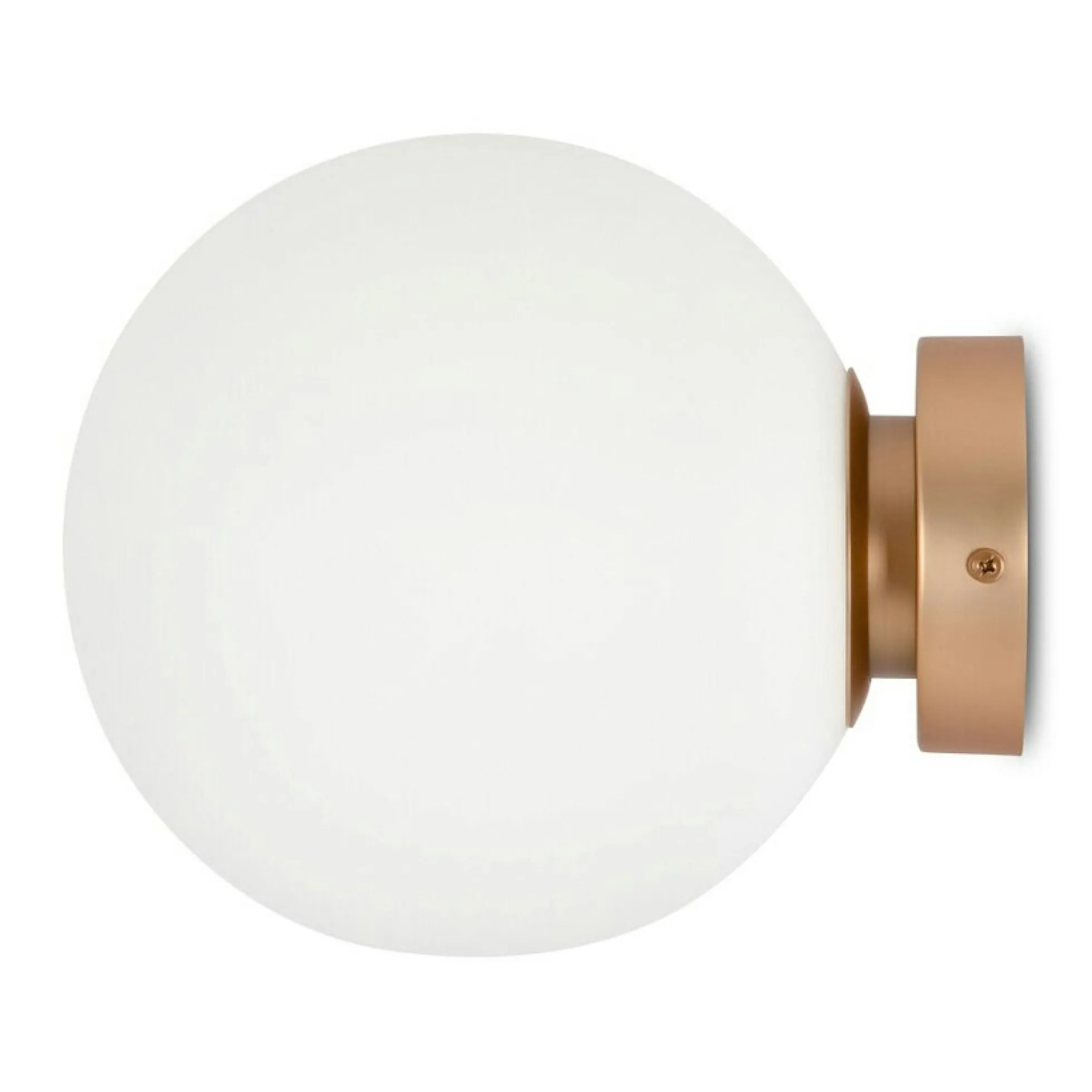Applique globe verre dépoli - blanc & or, 20 cm DELTONA