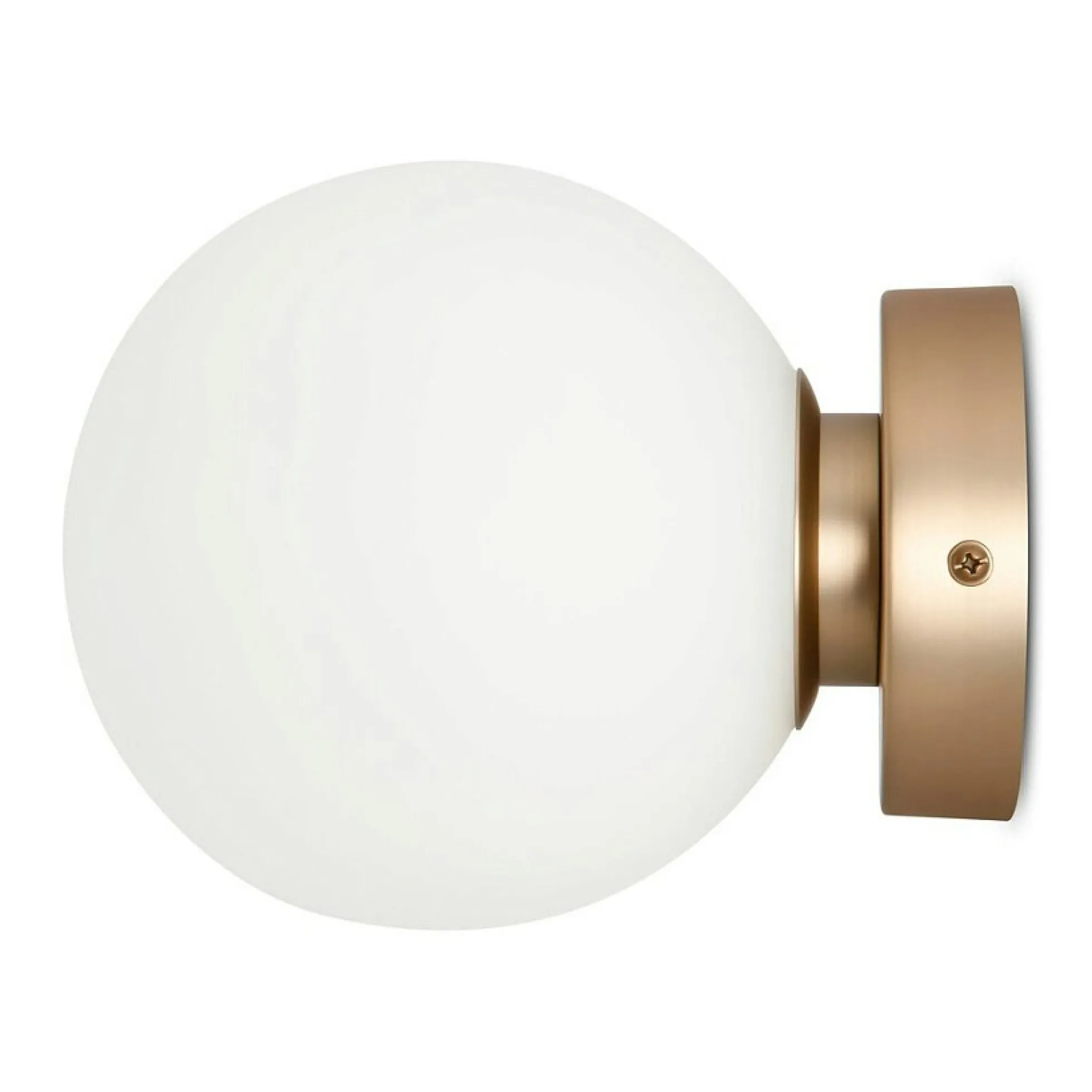 Applique globe verre dépoli - blanc & or, 15 cm DELTONA