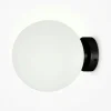 Applique globe verre dépoli - noir & blanc, 20 cm DELTONA
