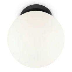 Applique globe verre dépoli - noir & blanc, 15 cm DELTONA