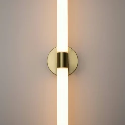 Applique moderne avec LED - tige dorée & blanc DELMAR