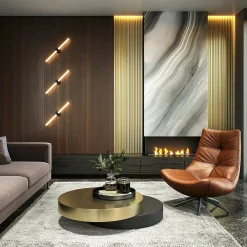 Applique moderne avec LED - tige noire et blanc DELMAR