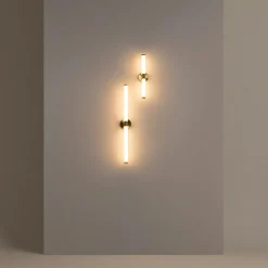Applique moderne LED - tige dorée & blanc 35, 6 cm DELMAR