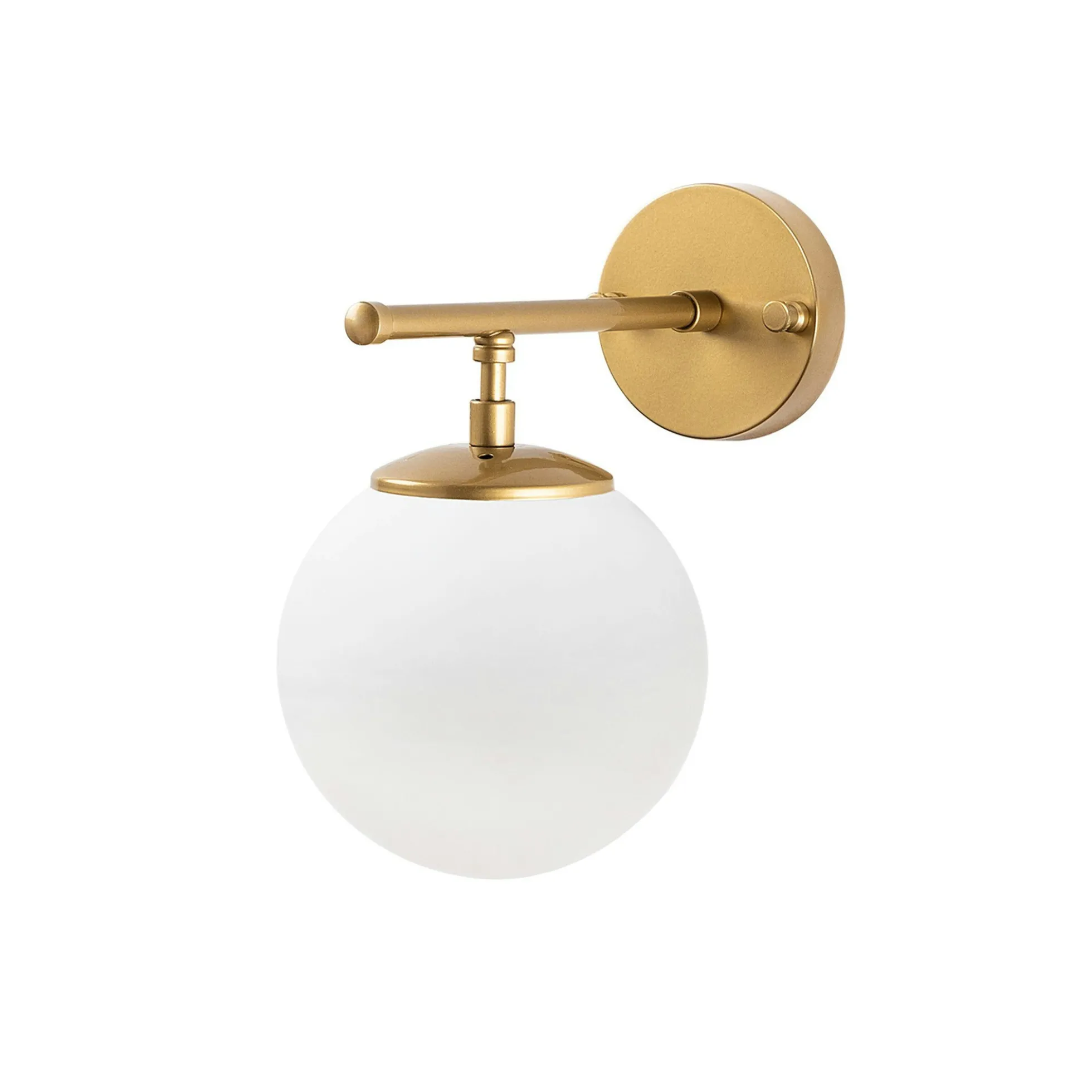 Applique murale art déco dorée, globe blanc sur tige SIERRE