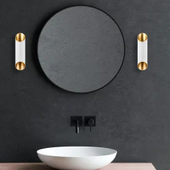 Applique murale design blanche, abat-jour cylindrique SINOP