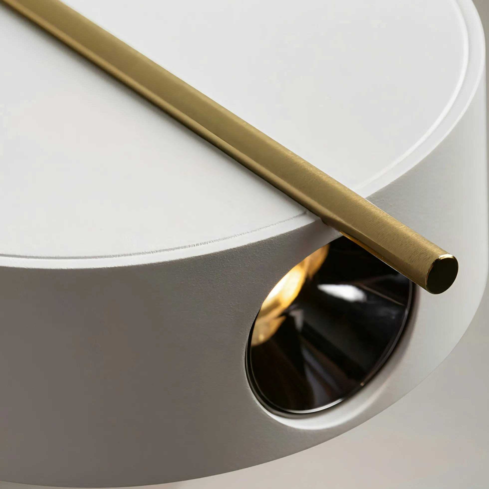 Applique murale design blanche & or – bloc rond orientable MESA