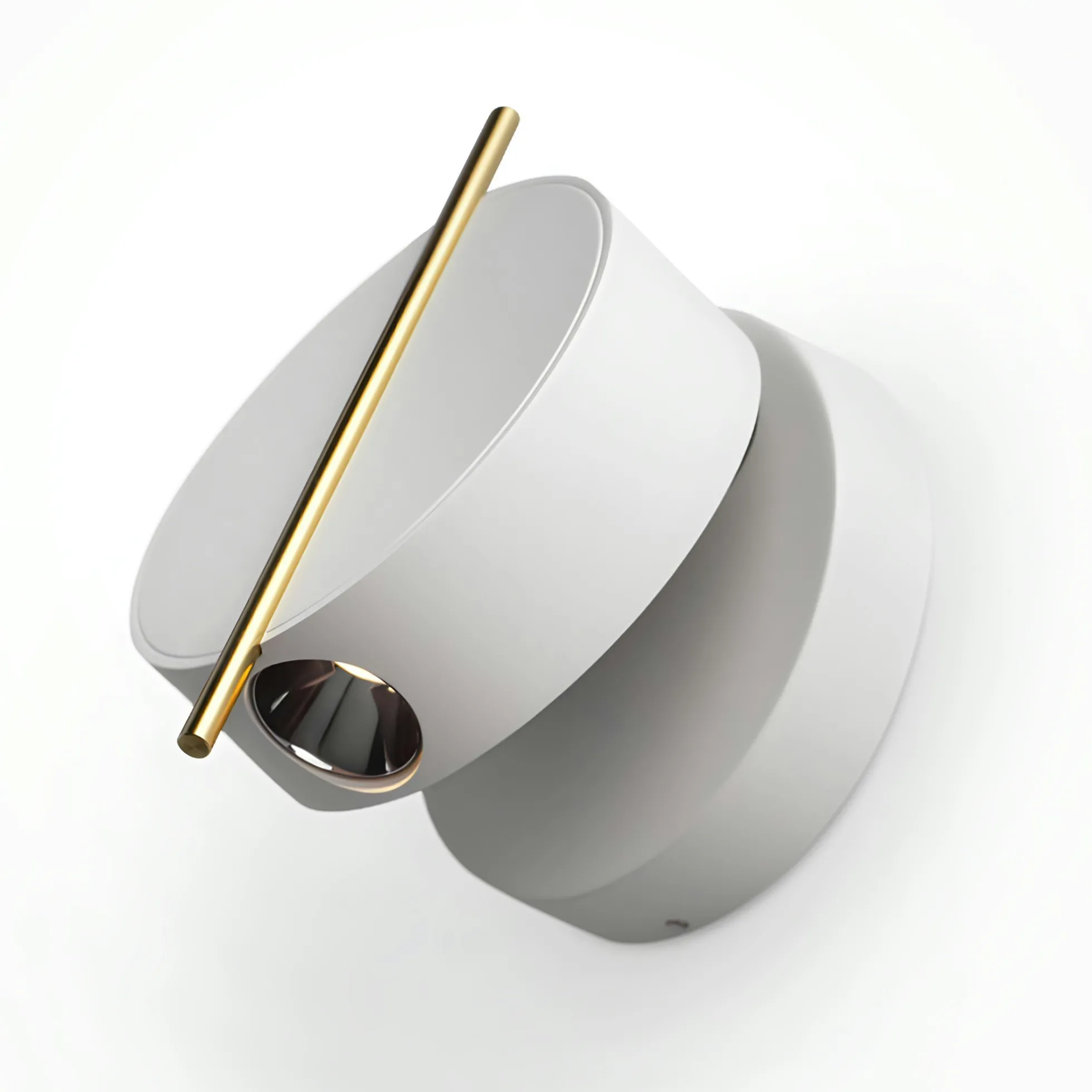 Applique murale design blanche & or – bloc rond orientable MESA