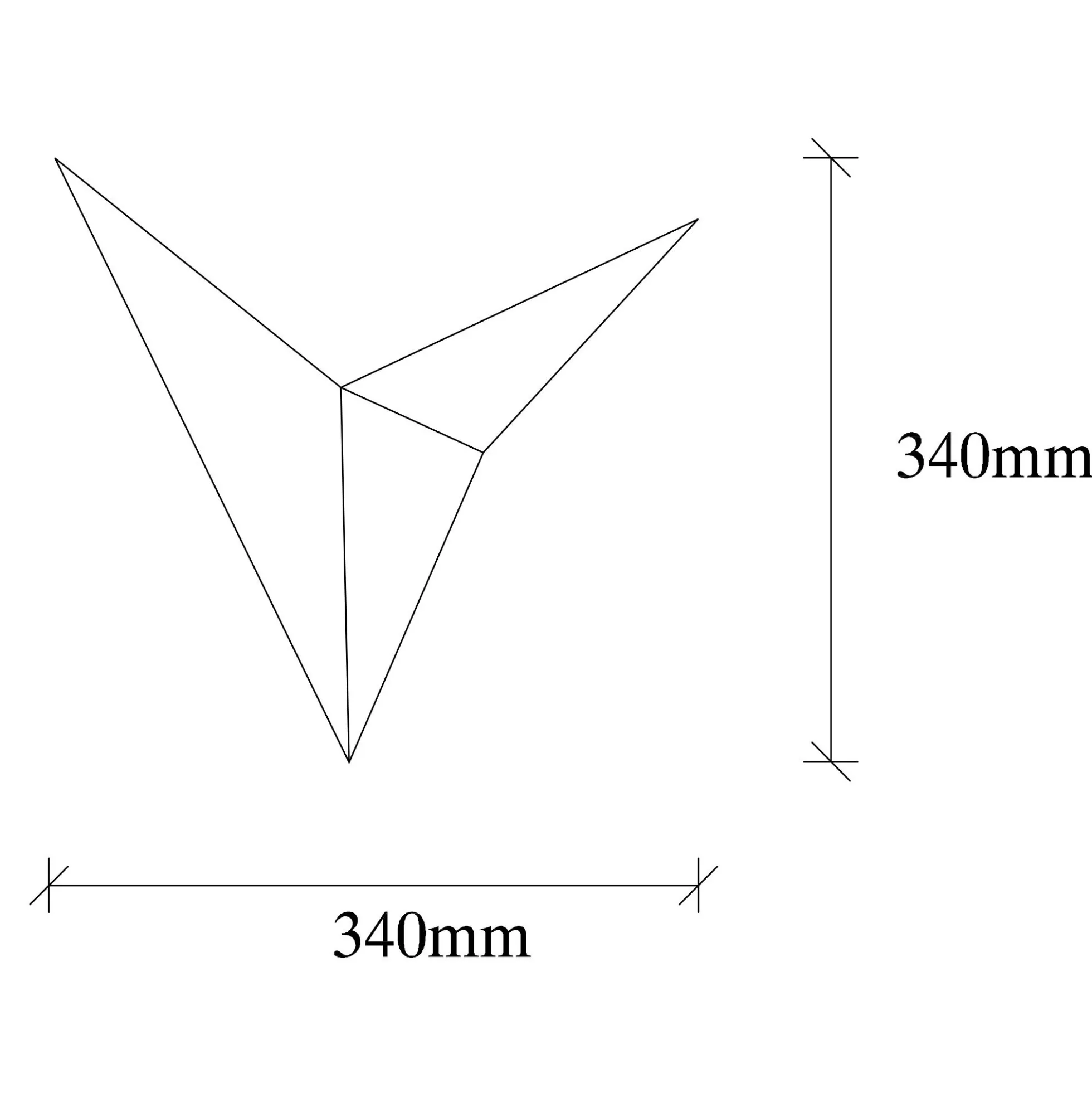 Applique murale design noire, origami triangulaire SFAX