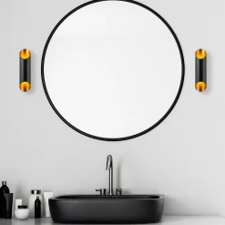 Applique murale design noire, abat-jour cylindrique SINOP