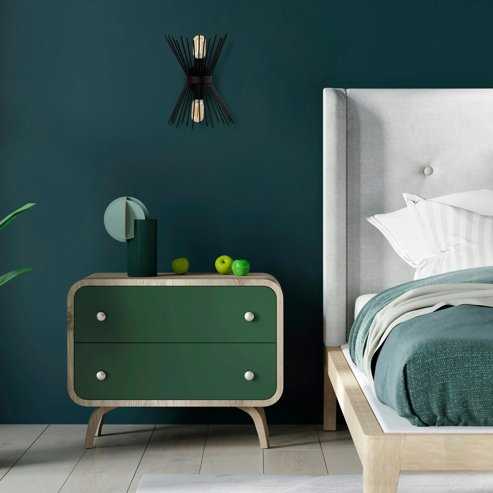 Applique murale design noire, forme sablier SINOP