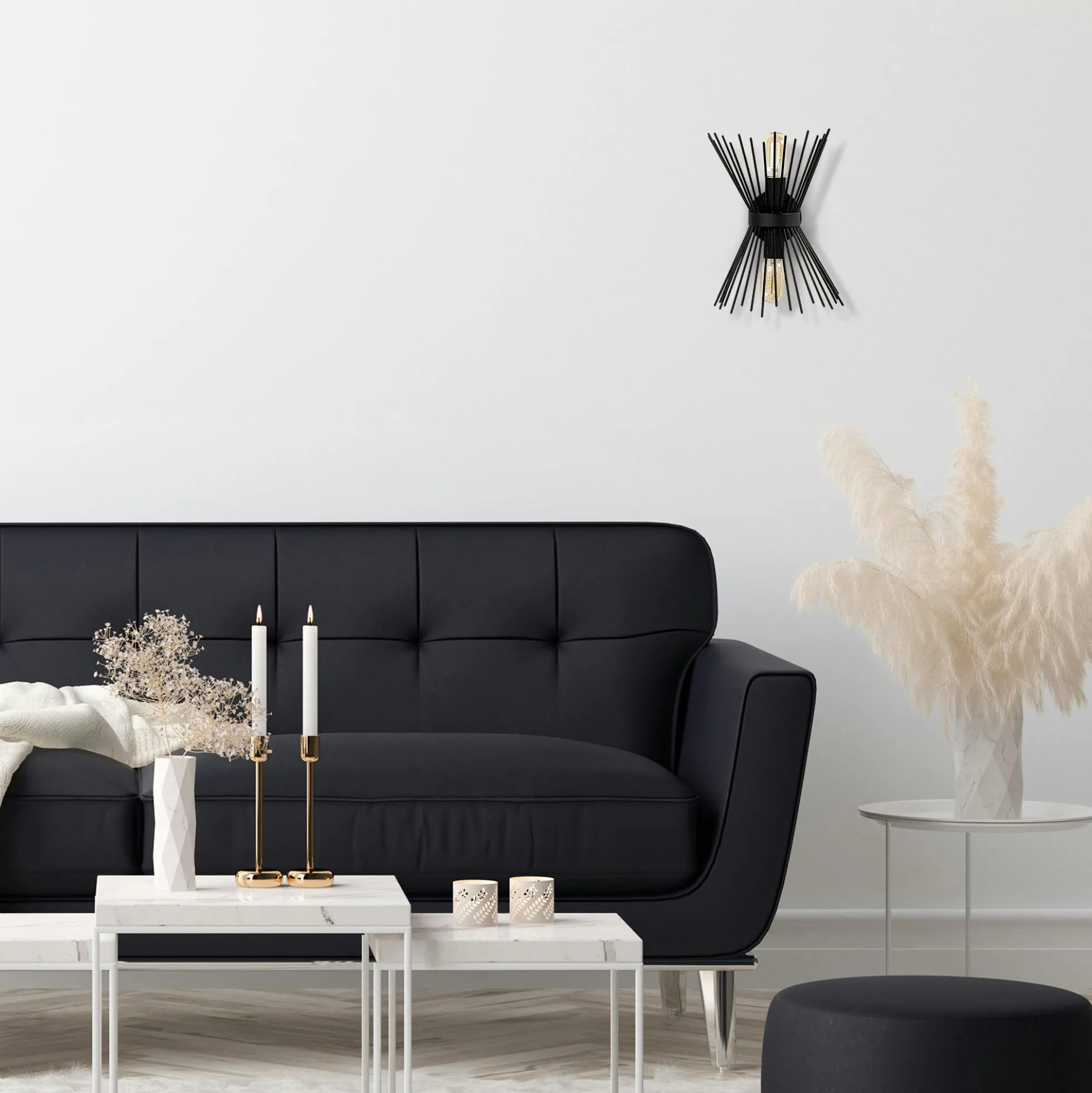 Applique murale design noire, forme sablier SINOP
