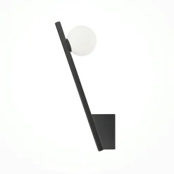 Applique murale design noire – torche & globe verre MESA
