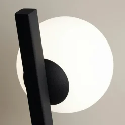 Applique murale design noire – torche & globe verre MESA