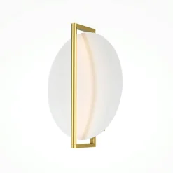 Applique murale dorée – disque blanc minimaliste WINDER