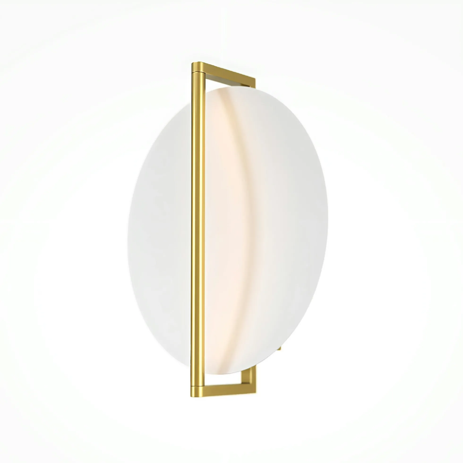 Applique murale dorée – disque blanc minimaliste WINDER