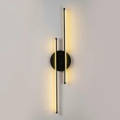 Applique murale LED design, 2 tiges noires 86 cm VIESTE