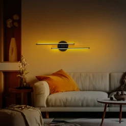 Applique murale LED design, 2 tiges noires 86 cm VIESTE