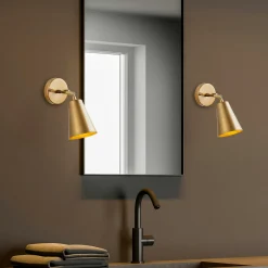 Applique murale moderne dorée, abat-jour orientable SFAX