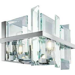 Applique murale moderne en verre forme cube 2 ampoules MODENE