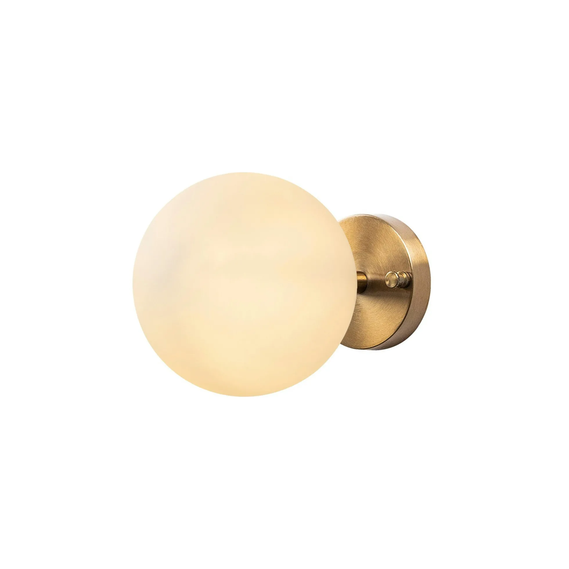 Applique murale moderne, globe blanc socle doré SIERRE
