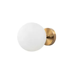 Applique murale moderne, globe blanc socle doré SIERRE