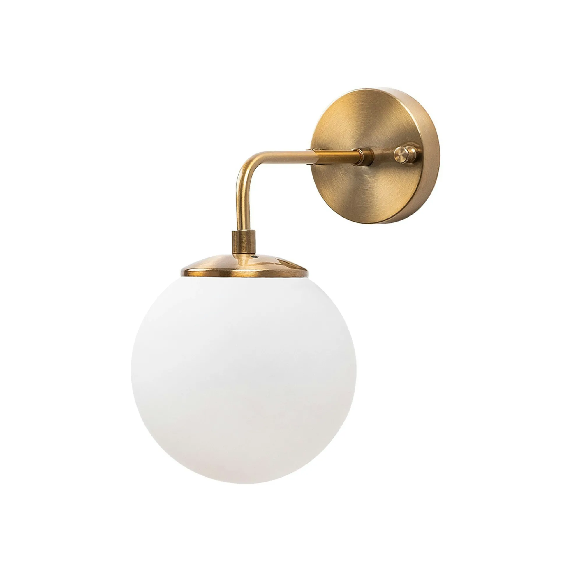 Applique murale vintage, structure dorée globe blanc SIERRE