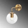 Applique murale vintage, structure dorée globe verre SIERRE