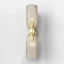 Applique rétro en verre ambré, forme sablier SOLANA