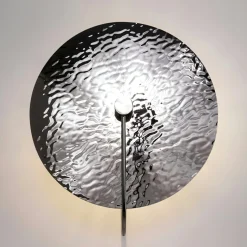 Applique verre moderne – disque argenté effet vague CALERA