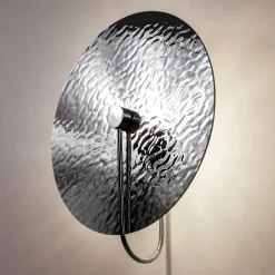 Applique verre moderne – disque argenté effet vague CALERA