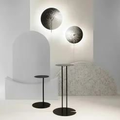 Applique verre moderne – disque argenté effet vague CALERA