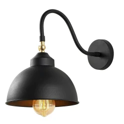 Applique vintage noir mat, abat-jour orientable SILE