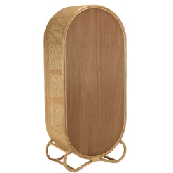 Armoire arrondie rotin et cannage miel MANY