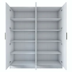 Armoire blanche 4 portes à poignées verticales BYRON