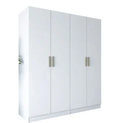 Armoire blanche 4 portes à poignées verticales BYRON