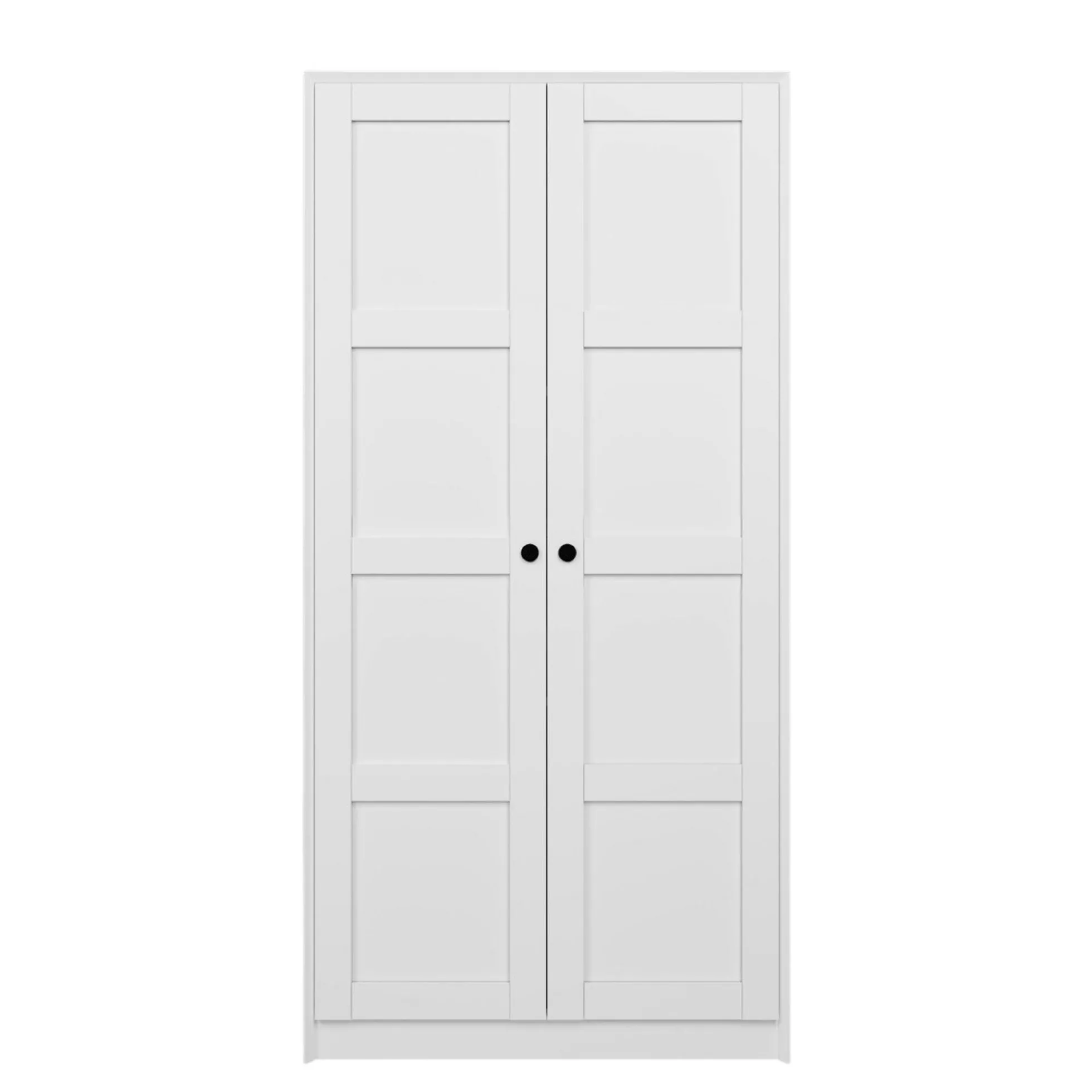 Armoire de chambre blanche 2 portes à cadres MARFA