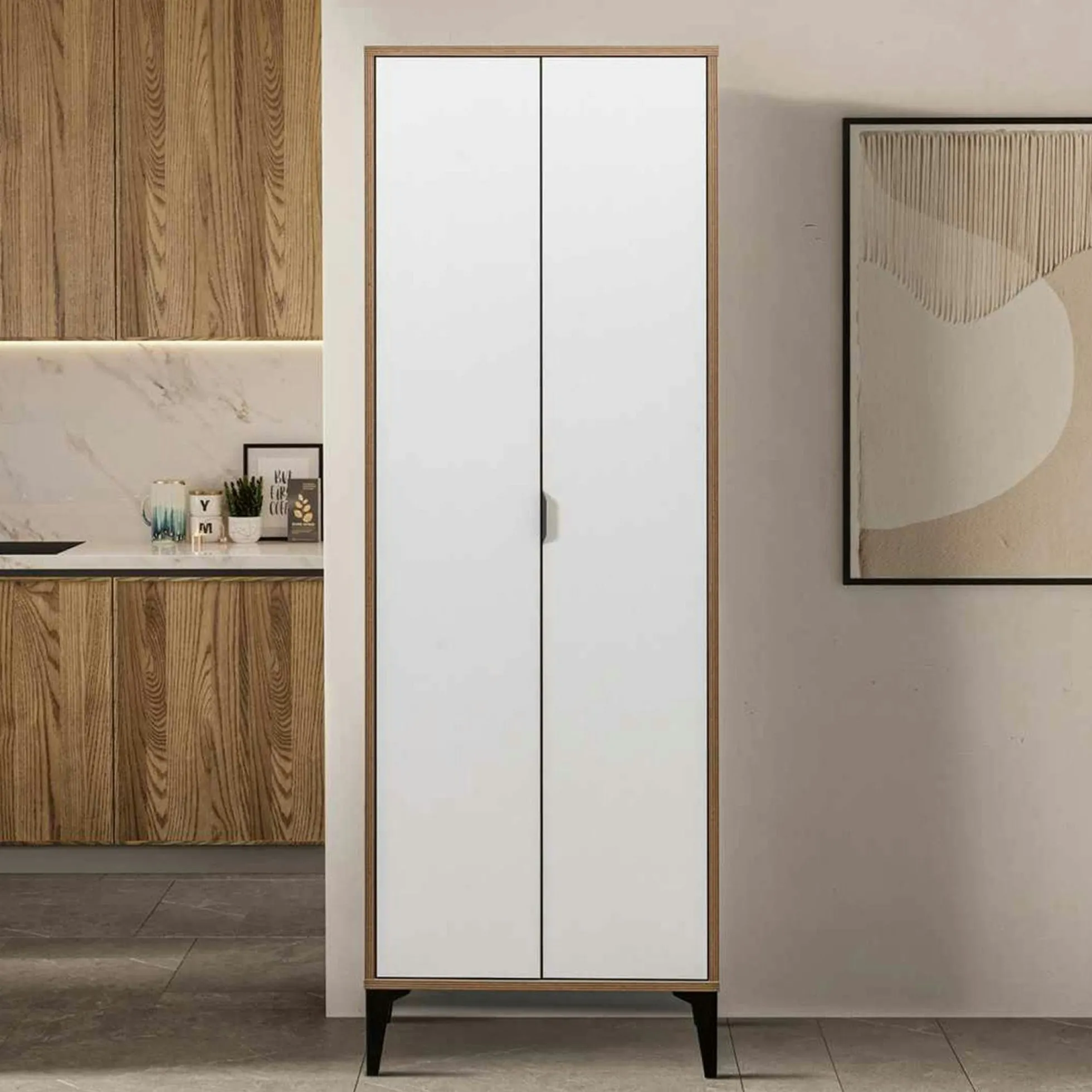 Armoire de cuisine blanche 2 portes BYRON