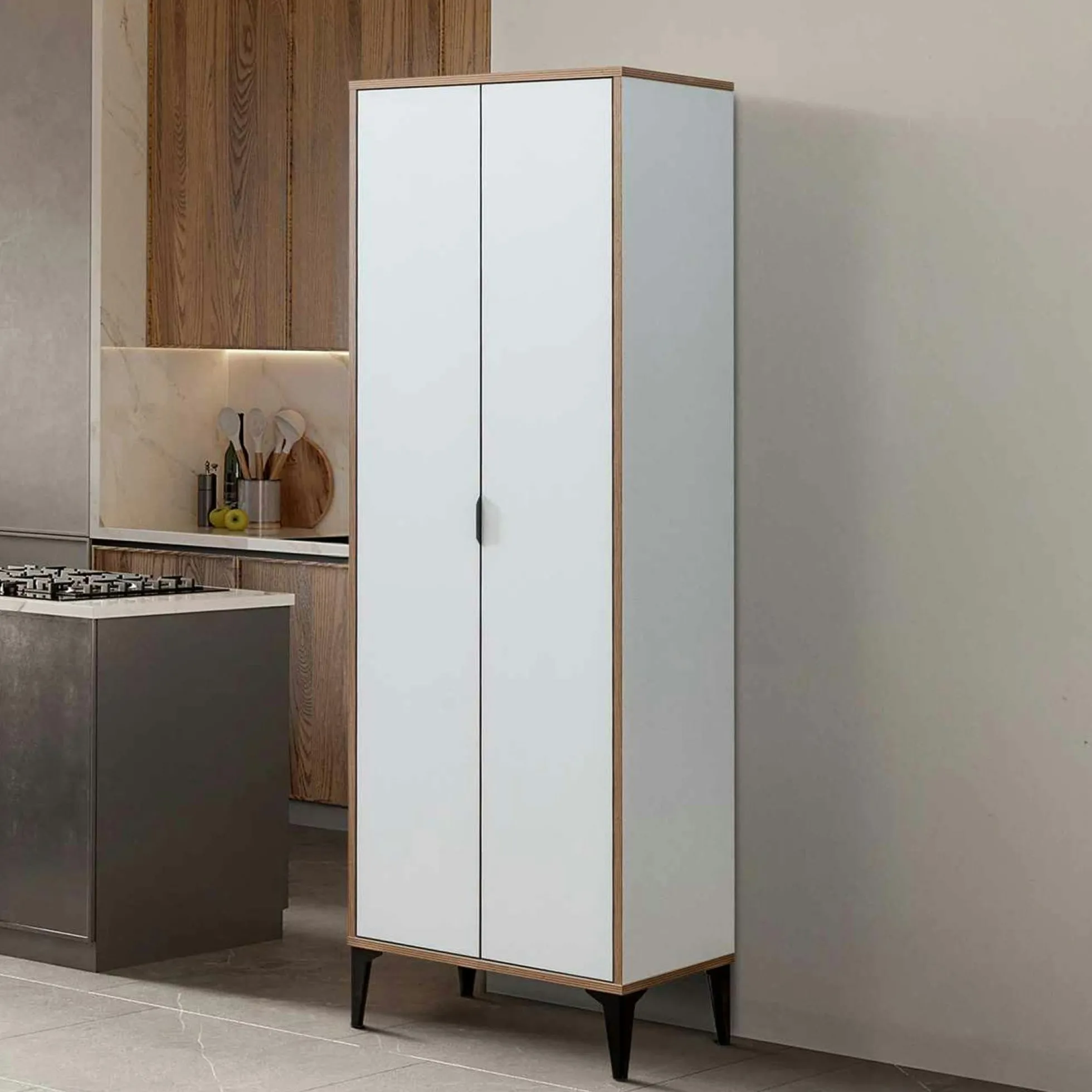 Armoire de cuisine blanche 2 portes BYRON